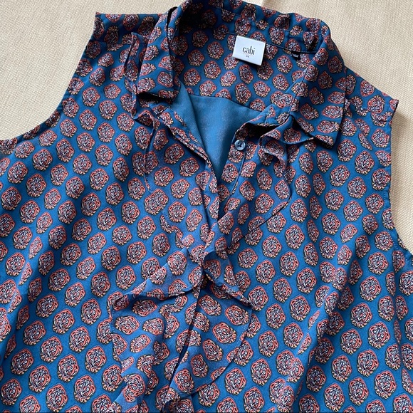 CAbi # 3275 Kyoto Blossom Medallion Reign Blouse - Picture 2 of 10